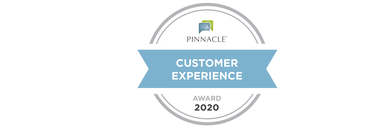 Pinnacle award for best customer experience of 2020